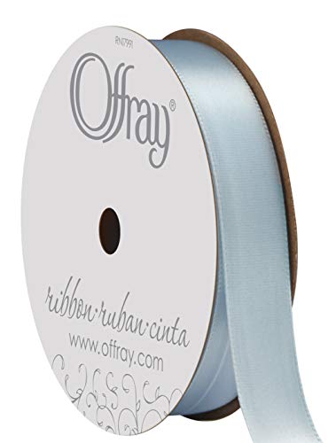 Image of Offray 064559 5 /8 inch Wide Single Face Satin Ribbon, Light Blue, 6 Yds