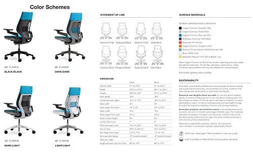 Steelcase Gesture Office Chair - White Elmosoft Leather, High Seat Height, Wrapped Back, Light On Light Frame, Lumbar Support #TOP4