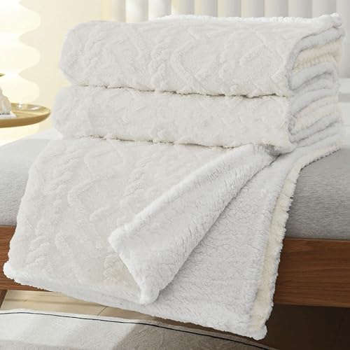 MANEMI Manta Sofa de Borrego, Doble Cara Franela y Sherpa, 100% Poliester, Suave y Caliente para Invierno, Cama, Sobrecama, Borreguito