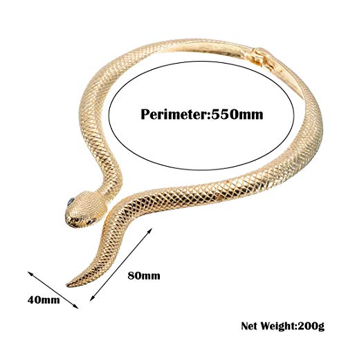 Fashion Silver/Gold/Rose Gold Adjustable Snake/Crocodile Alligator/Scorpion Chain Choker Collar Statement Bib Necklace/Jewelry Set For Women/Men/Teens Christmas Gift #TOP3