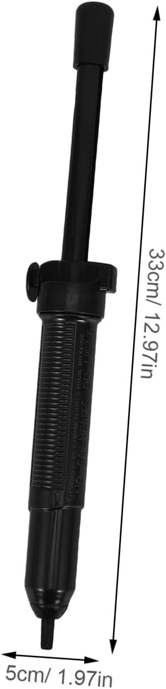 Kisangel Manual Desoldering Pump Vacuum with Ergonomic Handle and Compact Design, Black Plastic Tin Sucker Tool for Pcb Work and Small Electronics Solder Removal