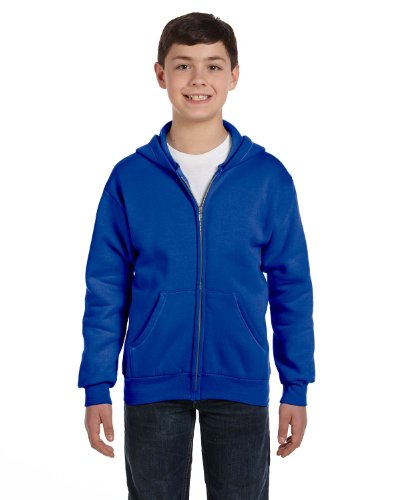 Hanes Big Boys' Comfortblend EcoSmart Full-Zip Hoodie _Deep Royal_M