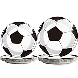 48 Pcs Soccer Plates Supplies Party Paper Soccer Birthday Dessert Dinner Plates Disposable Soccer Th