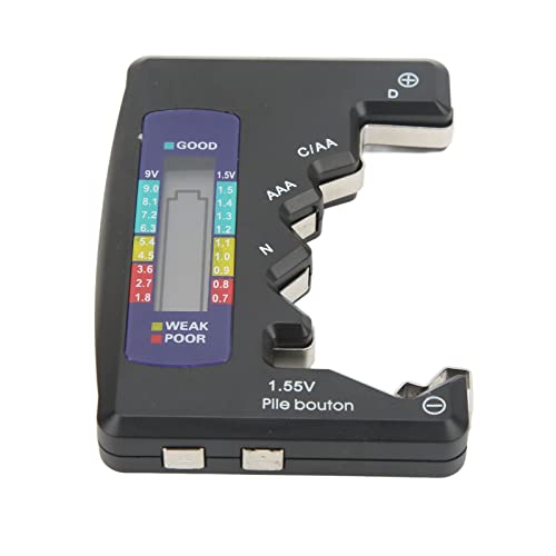 Digital Battery Tester LCD for AAA, 9V, 1.5V, Button Cells