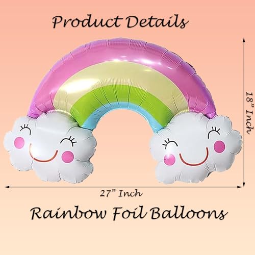 Rozi Decoration Happy Birthday Rainbow Theme Foil Balloon (Multicolour, Set of 5)