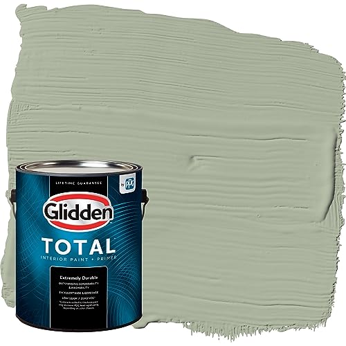 Glidden Total Interior Wall Paint & Primer All-in-One, Gargoyle/Green, Eggshell, 1 Gallon