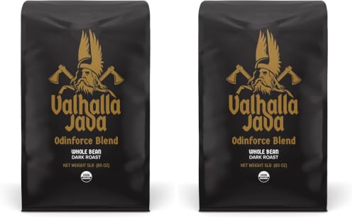 Image of Death Wish Coffee, Valhalla Java Whole Bean Coffee, Fair Trade and USDA Certified Organic - 5 Lb Bag (Pack of 2)