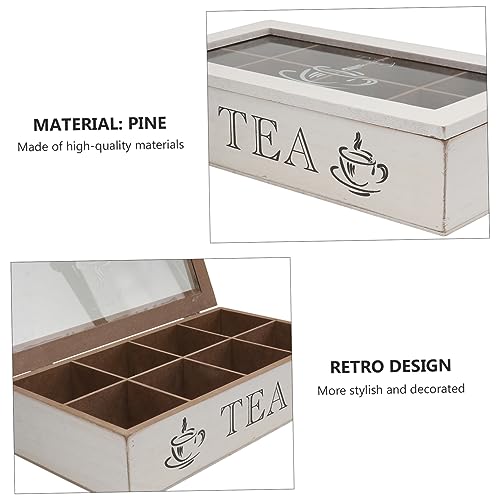 HOMSFOU Schreibtisch-Aufbewahrungsbox Schmuck-Organizer Transparente Schlüssel-Aufbewahrungsbox Schmuck-Aufbewahrungsbox Teebeutel-Organizer Teepaket Holzbox – Bild 4