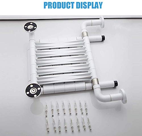 Bancs d'aide au bain pliants tabouret de douche mural ergonomique blanc - 6