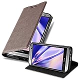 Cadorabo Hülle kompatibel mit HTC ONE M8 aus Premium Kunst Leder Flip Klappbare Stoßfeste Magnetische [Standfunktion] [Kartenfächern] Cover Hülle für HTC ONE M8 Tasche in Braun