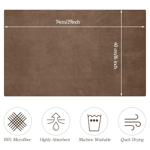 Image of Shimeyao 40 Pack Bleach Proof Towels Microfiber Absorbent Resistant Hair Hand Towels Bulk Quick Dry 16 x 29 Inches for Barber Gym Bath Spa Shaving (Brown)