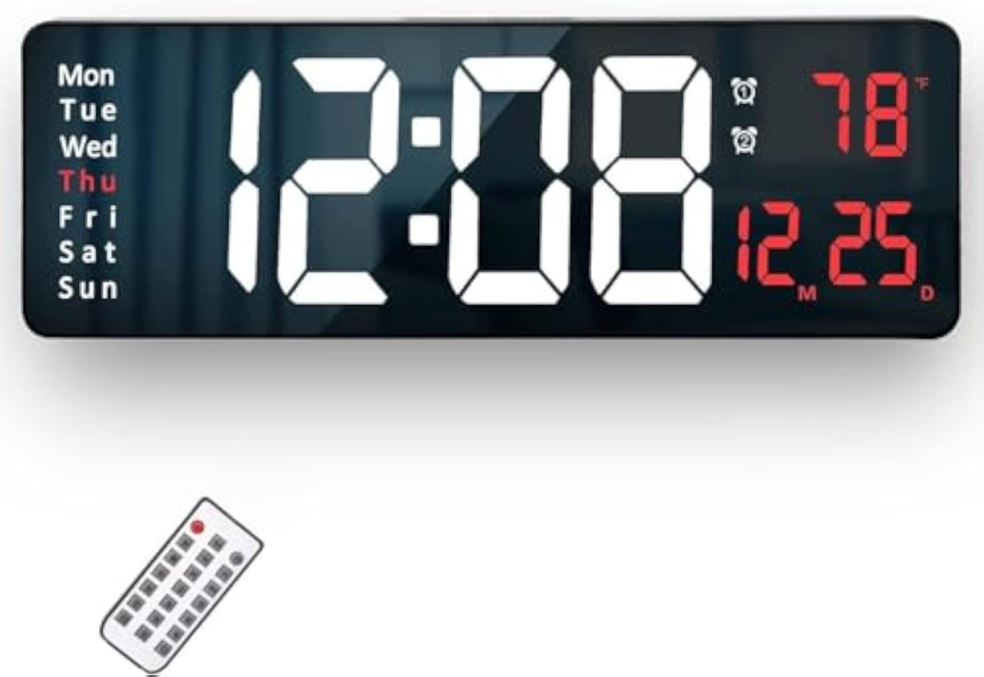 Large Digital Wall Clock with Remote Control