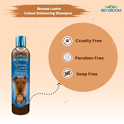 Image of Bio-Groom Bronze Luster Mild Natural Controls Matts, Tangle Cruelty-Free- Soap Free with Soy Protein, Coconut Oil for Strength and Fluff Colour Enhancing Shampoo for Dogs, 355ml | Enhances Brown, Tan & Red Coats