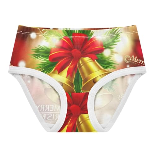 Girls Underwear Toddlers 2t Cotton Cute Panties Girl Flower Briefs Kids Undies Christmas Golden Bells Snowflakes