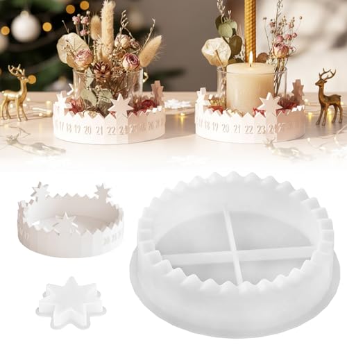 YUFFQOPC Gießformen Silikon Adventskranz, Gießformen Silikon...