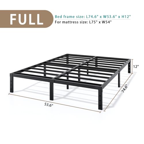 Image of LUMUNANCE Metal Bed Frame Full Size - 12 Inch Heavy-Duty Full Platform Bed Frame No Box Spring Needed, Easy Assembly, Noise-Free, Sturdy Mattress Foundation, Underbed Storage Space
