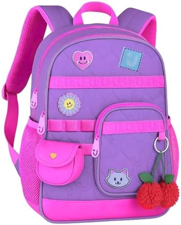 Mochila Escolar Infantil Juju, com Matelassê, Patches Decorativos...