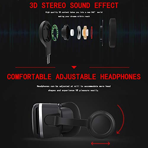 Vr Shinecon Vr Headset For Iphone & Android Phone,3D Vr Glasses For Tv,Movies & Video Games,Vr Headset With Remote Controller,Virtual Reality Headset For Iphone/Android Phone Compatible 4.7-6 Inch thumb #3