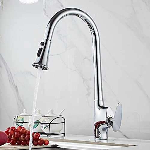 Grifo de cocina cromado con diseño moderno de alta durabilidad 3