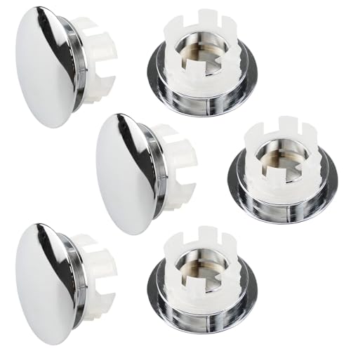 6 Pcs Tapa Agujero Lavabo, Tapa Rebosadero Lavabo, Anillo Desbordamiento Lavabo, Para Baño Cocina Repuesto De Lavabo