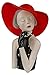Produktbild GILDE Deko Skulptur Figur Lady - mit rotem Hut - Dekoration Wohnzimmr - Höhe 27 cm, 37194, Rot, Schwarz
