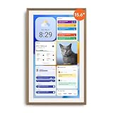 Apolosign 15.6-inch Digital Calendar : Dual Mode Smart Wall Planner, No Subscription, Install Apps, Sync Calendars, Electronic Touchscreen Interactive Display for Family Schedules, Chore Chart - with Stand (Teak)