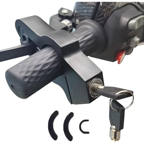 BOHISEN Motorcycle Handlebar Lock Grip Anti-Theft Motorcycle Throttle Lock Universal Heavy Duty Motorcycle Grip Handlebar Lock for Motorbike Bicycles Scooter ATVs (Black) Cover