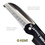 Kent 87T Graphite Handmade Folding Pocket Comb for Men, Fine Tooth Hair Comb Straightener for Everyday Grooming Styling Hair, Beard or Mustache, Saw Cut Hand Polished, Made in England - Image 5