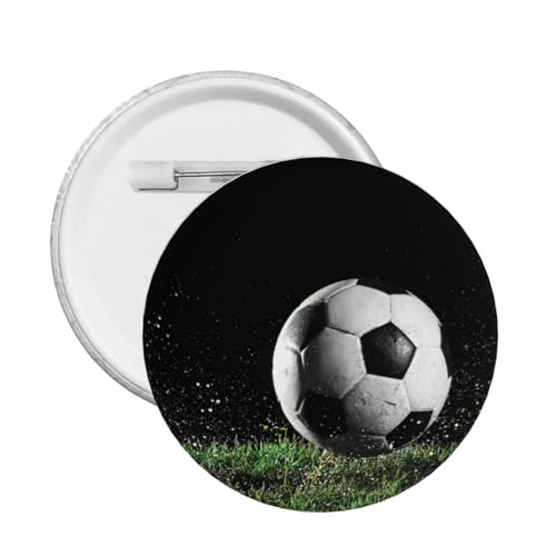 サッカー柄 かわいい漫画ボタンバッジ 衣類バッグ装飾コスプレアクセサリー 友人パーティー用安全ピンバッジ L