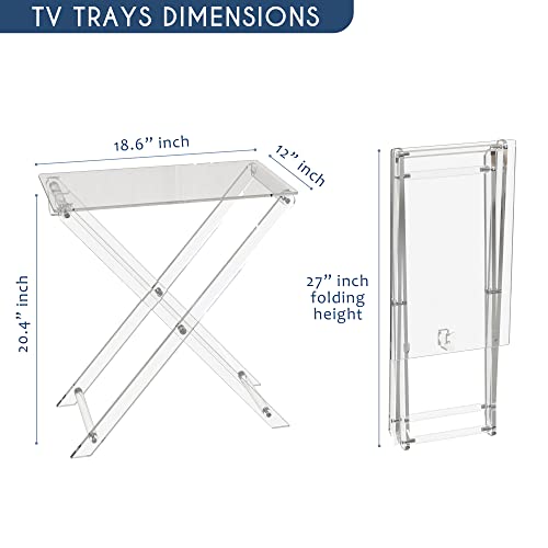 Crysfloa Tv Tray Acrylic Folding Tv Tray Table Foldable Furniture Modern Small Desk Space Saving Side Table For Living Room, Bed Room, Kitchen Serving Table Snack Eating Tables Easy Assembly #TOP3