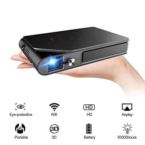 Mini Projector Wireless Portable 3D DLP Wifi Home Theater Projectors 3600 Lumens Support