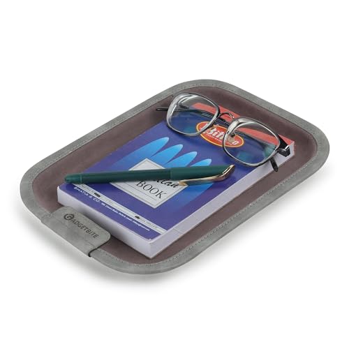 Image of GadgetBite Desk Organiser Office Table Tray for Home Office Organizer Vegan Leather Desktop Tray for Office Home Stationery Pen Pencil Keys Phone Notes Specs Earphone Cable Cord Gadget Accessories