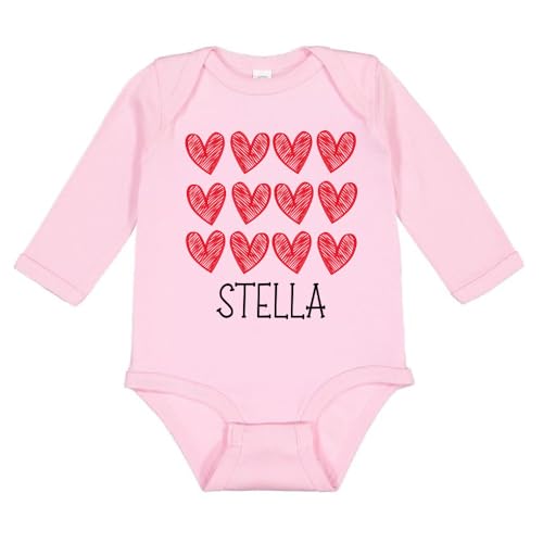 TATY Kids Hearts Stella Long Sleeve Baby Infant Bodysuit