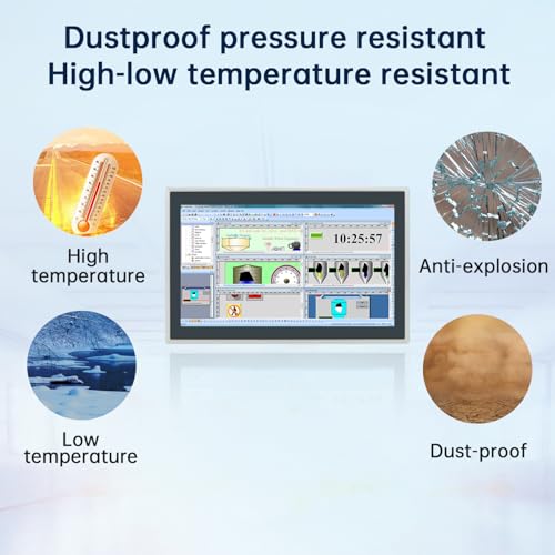 Image of 15.6-Inch Industrial Embedded Panel PC, Ratio 16:9 Multi-Touchscreen-Monitor,Industrial Touch Screen Panel Computer,WiFi & Built-in Speakers,IP65 Front,Win 10 I5 RAM 8G+256G SSD
