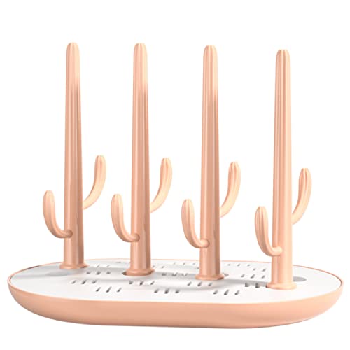 Yuning Séchoir pour Biberons de Bébé Egouttoir design pour Biberons, Egoutte-biberons Arbre Biberon Etendoir, Supports de Séchage de Bouteilles Amovible pour Biberons Tétines Pièces de Tire-Lait, Rose
