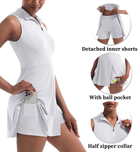 CUGOAO Womens Tennis Dress Golf Dress Workout Dress with Shorts and Pockets for Sleeveless Athletic Dresses3