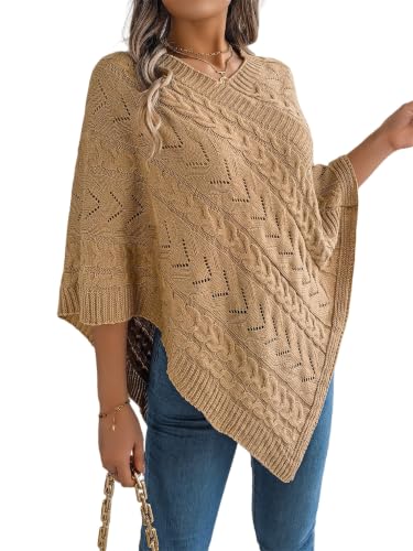 Jersey poncho mujer oversize contra el frío con diseño elegante