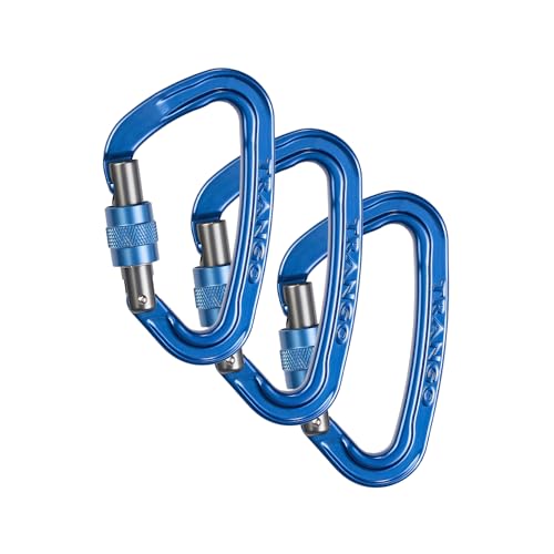 Trango Reaction Screwlock Carabiner, Navy, 3 Pack