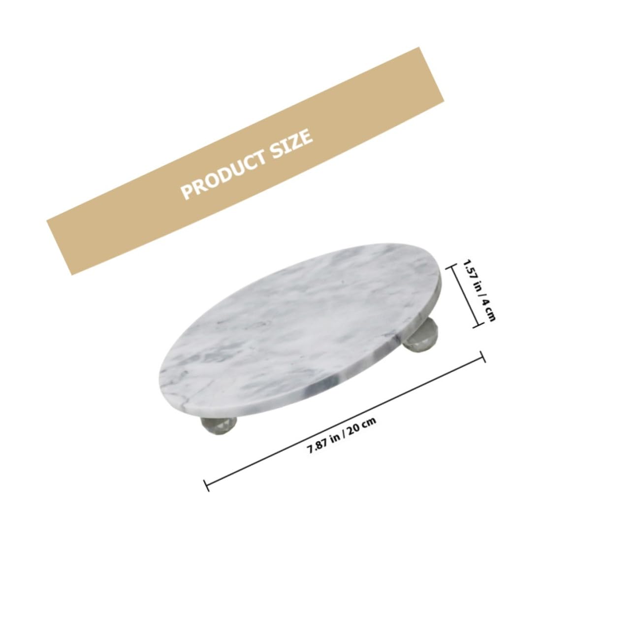 TOYANDONA Bandeja de Mármol Natural Redonda Multifunción Hogar, Porta Frutas y Joyas, Bandeja de Almacenamiento Decorativa para Baño y Exhibición, Estilo Nórdico, Tamaño Mediano