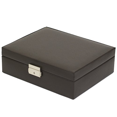 Tech Swiss Valet For Watches Jewelry Cuff Links Leather Compact (Brown / Tray) #TOP2