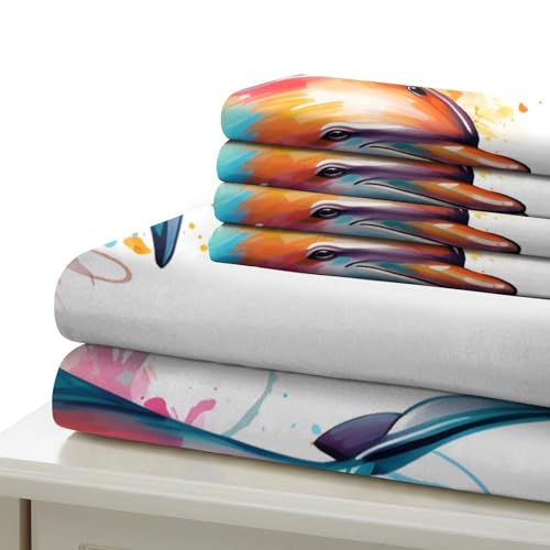 Parure de lit chien 3D aquarelle avec housse de couette microfbre 260x220 cm - 7