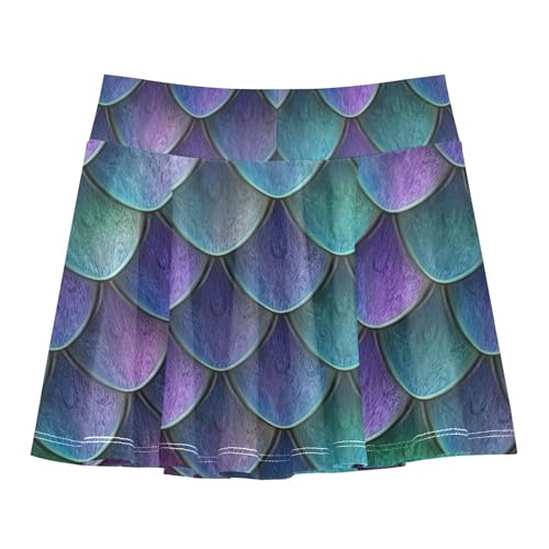Flowy Girls' Shorts Athletic Skorts Kids Tennis Skirts Flowy Skort Dragon Scales Textured Colorful 4t2