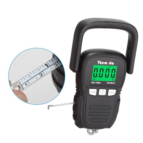 Image of Themisto TH-WS12 Digital Hanging Travel Luggage Scale with Strap, 50kg Capacity