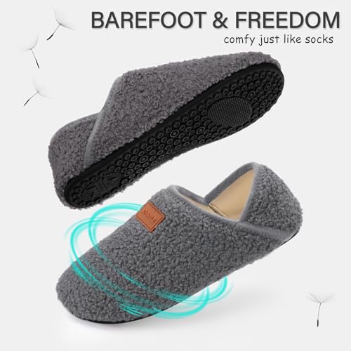 Image of ATHMILE House Slippers for Women Men Indoor Barefoot House Shoes Soft Socks | Furry Slip on Cozy Comfy Flexible Machine Washable Home Bedroom Travel Hospital Yoga Gifts for Mom Grandma
