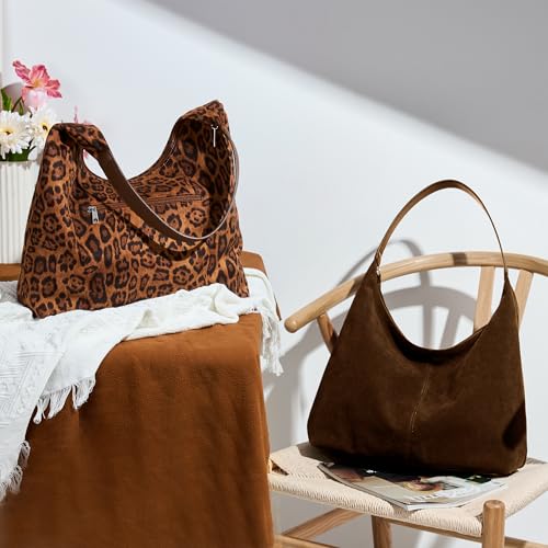 Image of KALIDI Casual Tote Bag Vegan Leather Hobo Zipper Work Bag Weekender Shoulder for Women Shoulder Travel Purse