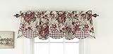 WAVERLY Valances for Windows - Norfolk 60' x 16' Short Curtain Valance Small Window Curtains Bathroom, Living Room and Kitchens, Tea Stain
