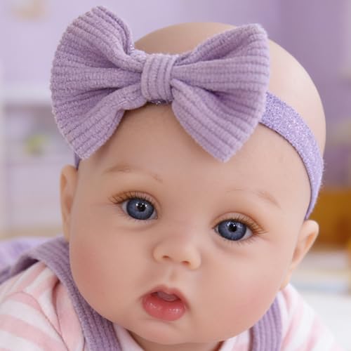 Image of EKOKIZ Lifelike Reborn Baby Dolls - 18 Inch Realistic Baby Doll Cloth Body Newborn Girl with Elephant Outfit & Accessories, Gift Box Included for Kids Role Play, Cuddling & Collectors