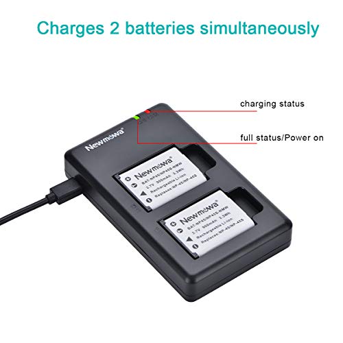 Newmowa Np-45 Np-45S Replacment Battery (2 Pack) And Dual Usb Charger Kit For Fujifilm Instax Mini 90 And Finepix Xp50 Xp60 Xp70 Xp80 Xp90 Xp120 Xp130 Xp140 T350 T360 T400 T500 T510 T550 Jx500 Jx520 #TOP3