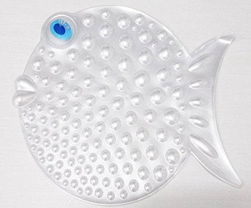 MakarineNon-Slip Bathtub Safety Mat - Puffer Fish (White)