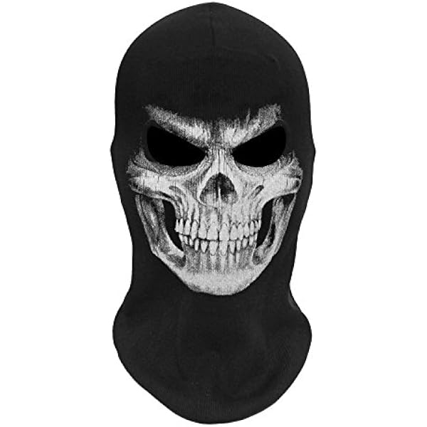 WTACTFUL Szkielet czaszka kominiarka duch maski śmierci kostium na Halloween Cosplay cieplejsza maska na całą twarz do jazdy na rowerze motocykl narty sport na świeżym powietrzu